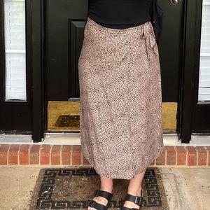 Midi Cheetah Wrap Skirt (M)